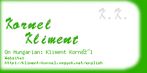 kornel kliment business card
